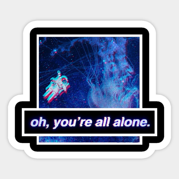 Streetwear Vaporwave Aesthetic Lonely Astronaut Sticker by VaporwaveAestheticDreams